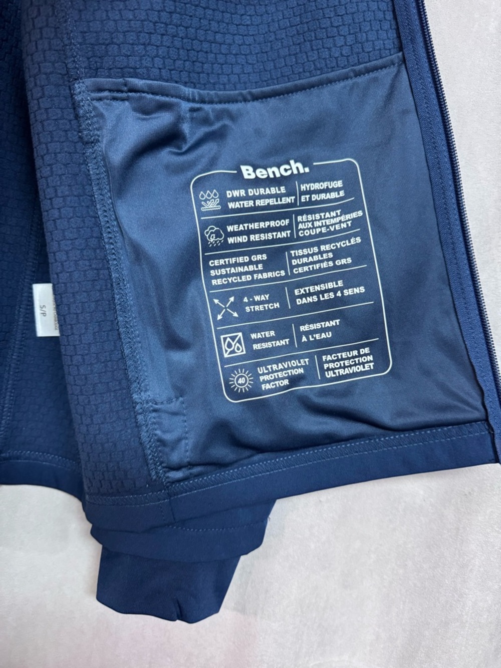 Bench Men's Hooded Lightweight Softshell Jacket - Blue Size Small NWOT - Picture 5 of 7